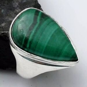 Malachite Gemstone 925 Sterling Silver Handmade Ring